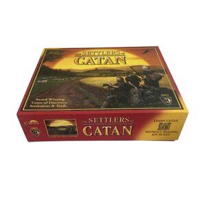 Settlers of Catan 2012 Board Game + Bumper Sticker Complete in Box Collectible